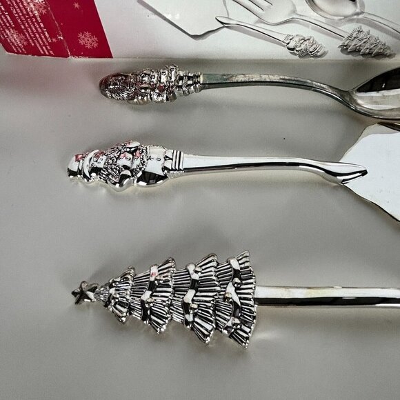 International Silver Co. Holiday Joy 3 Piece Silverplate Serving Set Christmas - Picture 3 of 11